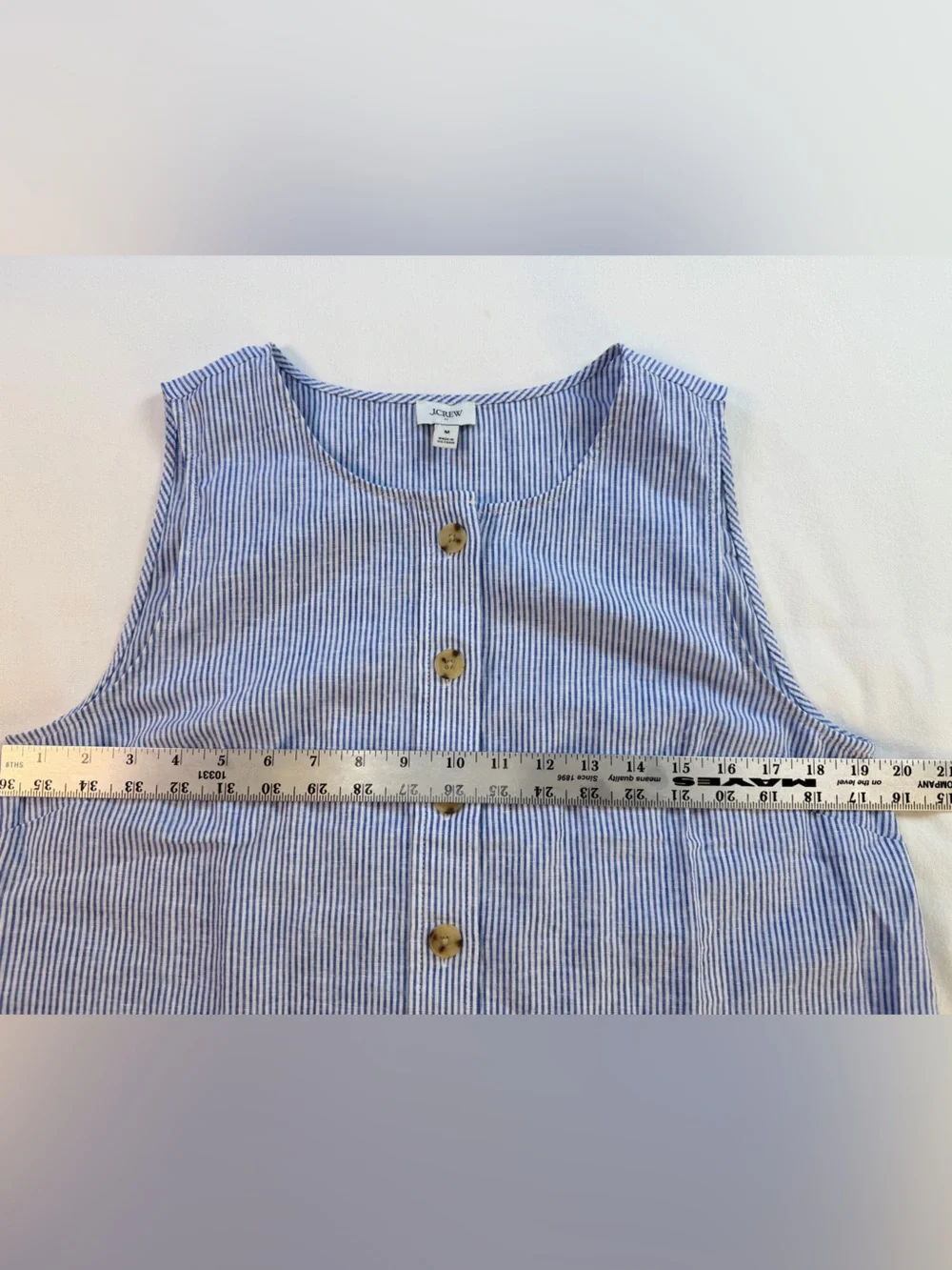 J Crew Sleeveless Button Front Linen Blend Top Medium NWOT